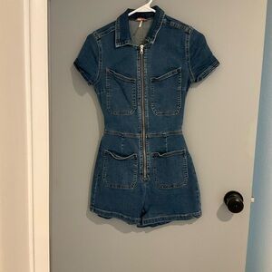 free people crvy denim romper